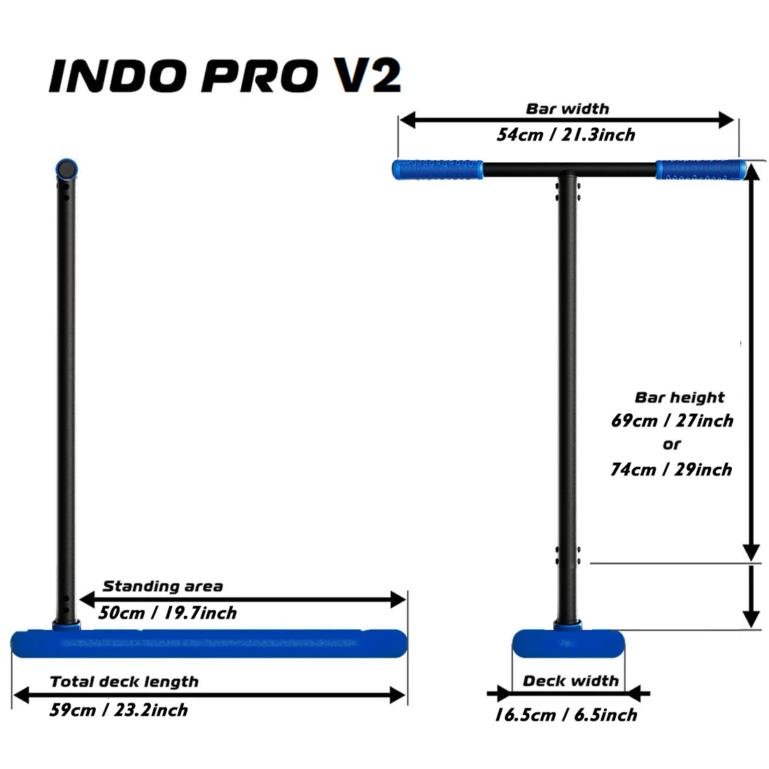 INDO PRO V2 Tramp Scooter - Black/Blue - Image 4
